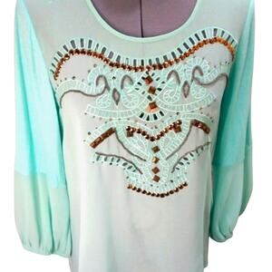 BKE Boutique Sea Green top size sm